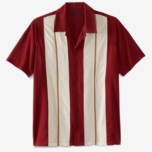 KINGSIZE NWT 4XL Tall SHORT-SLEEVE COLORBLOCK RAYON SHIRT Retro / Bowl New Gift